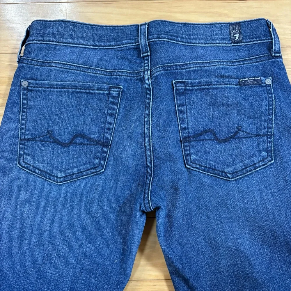 7 For All Mankind Gwenevere Skinny Ankle Jeans Womens Sz 28 Medium Wash Denim